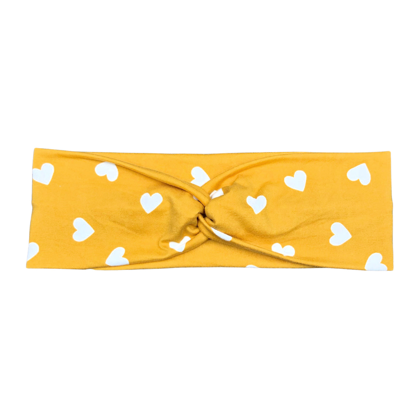 SUPER SOFT Mustard Yellow Heart Print Headband for Women