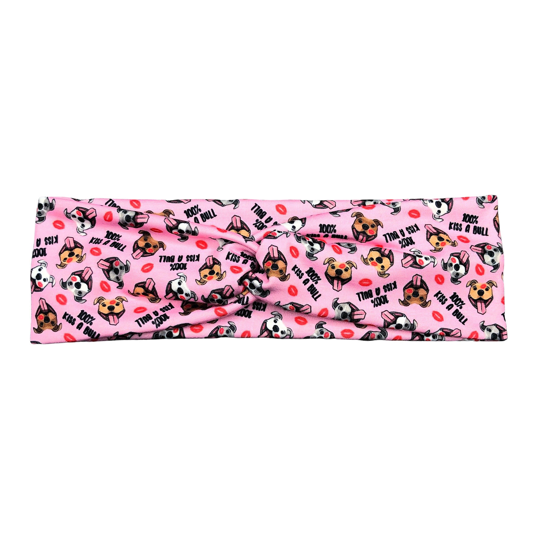 Pink Valentine's Day Pitbull Headband for Women