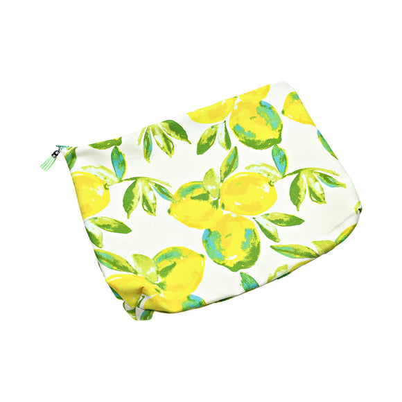 Lemon Print Large Zipper Pouch