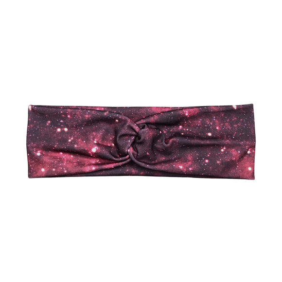 Burgundy Galaxy Print Headband for Women