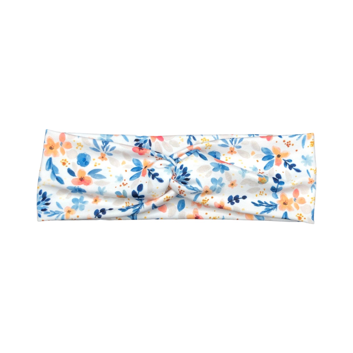 Blue and Peach Floral Headband for Women