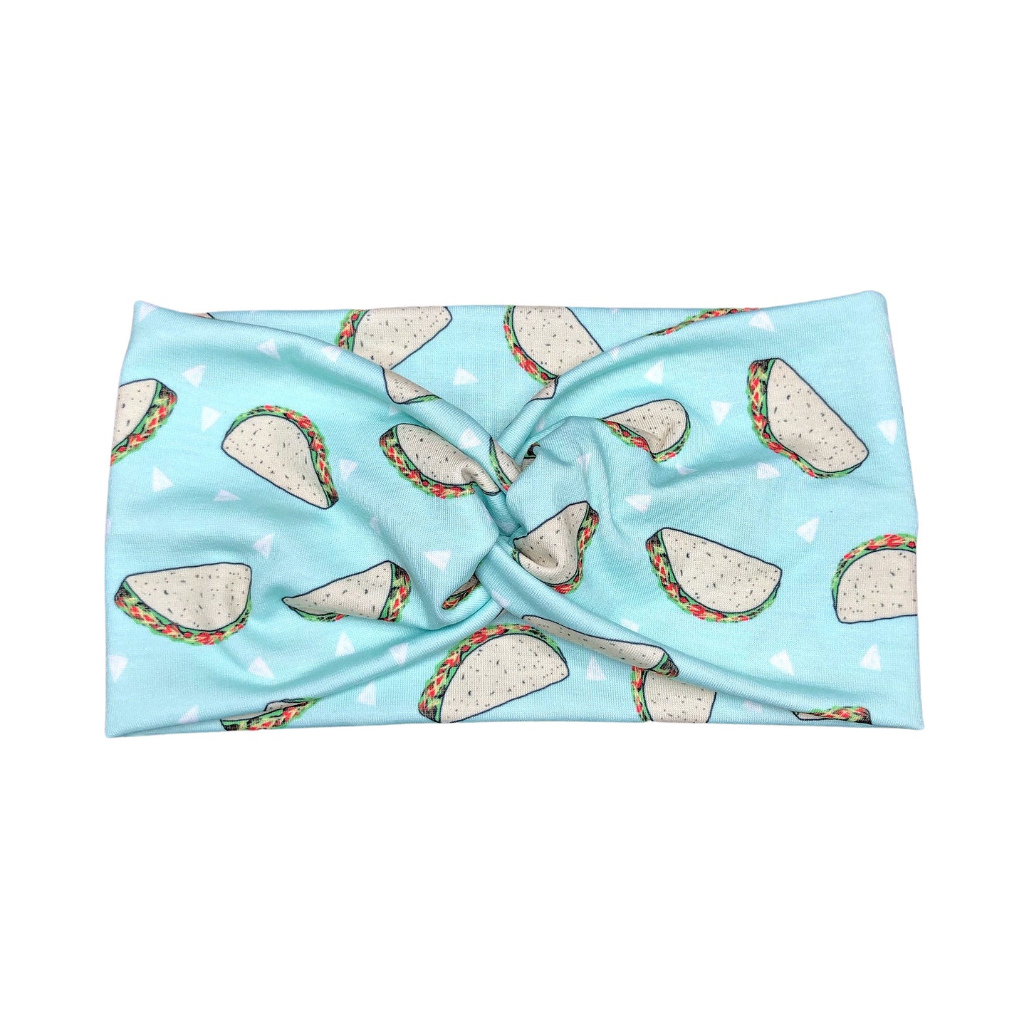 Wide Mint Taco Print Headband for Women