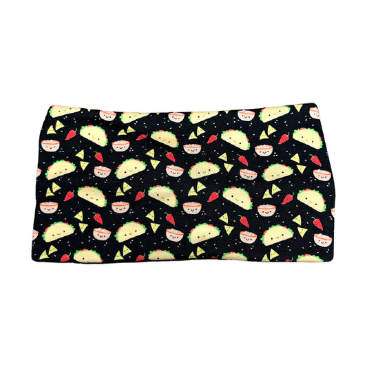 Wide Black Taco Print Headband for Women