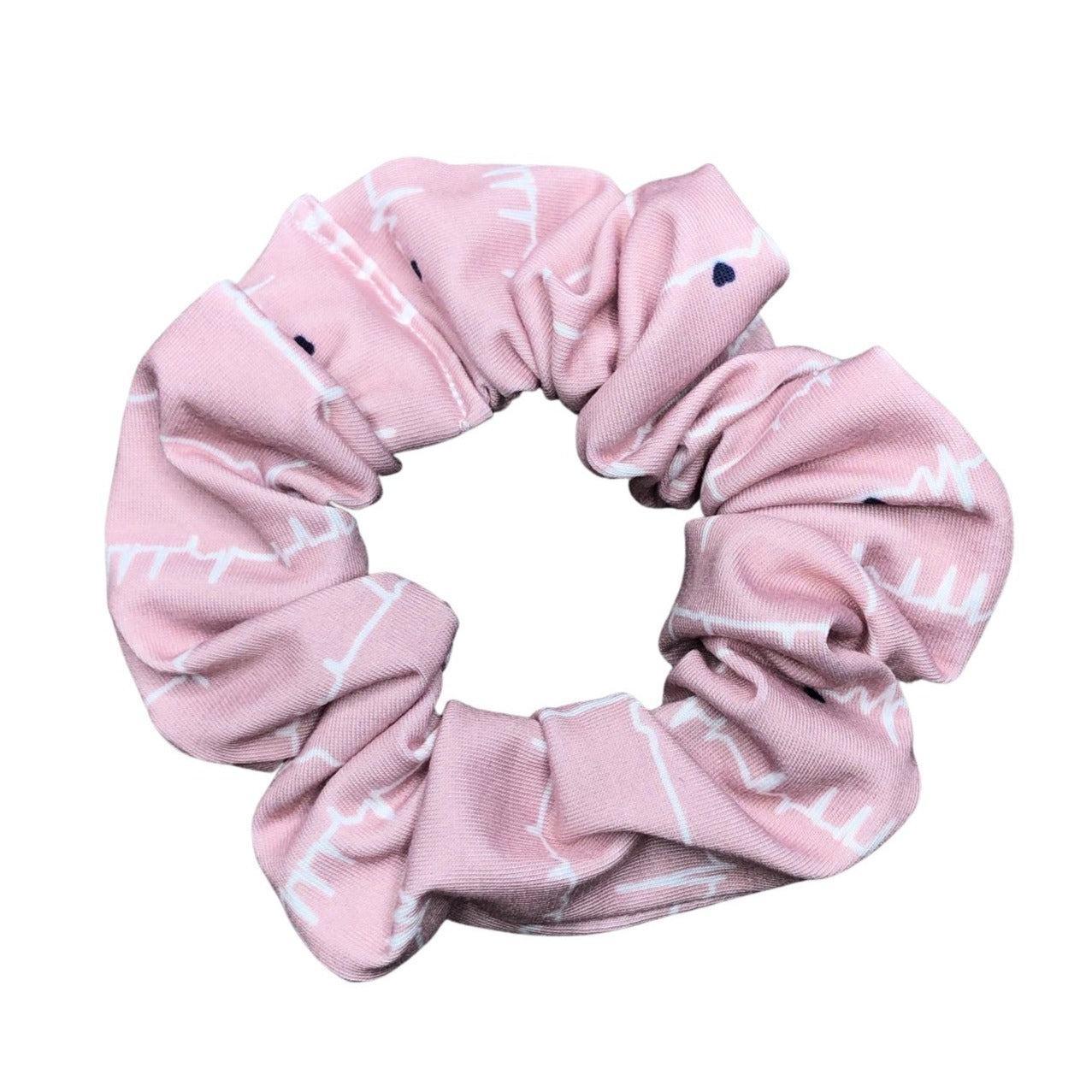 Heartbeat scrunchie pink