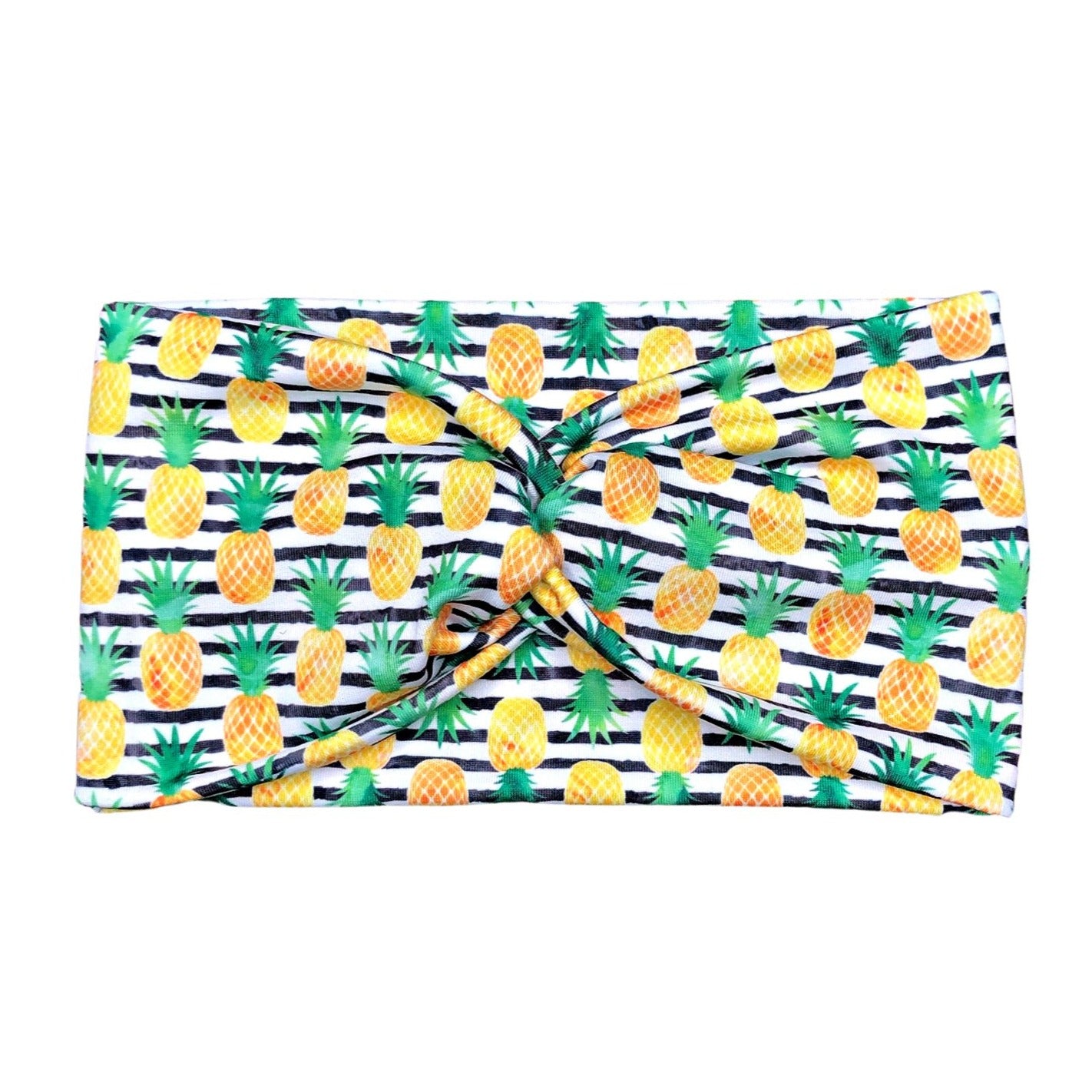 Wide Tropical Stripe Pineapple Headband for Women