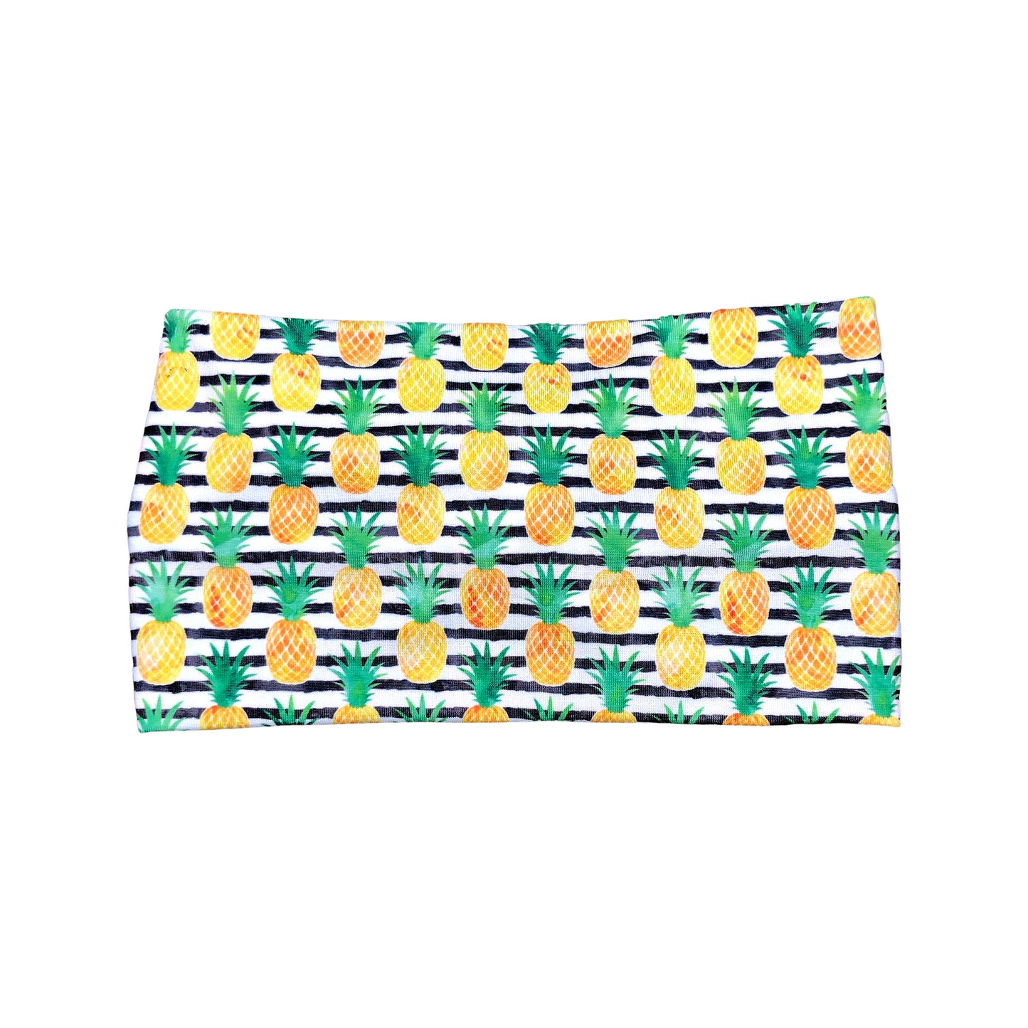 Wide Tropical Stripe Pineapple Headband for Women