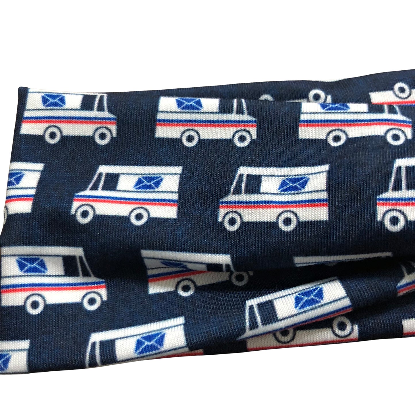 Navy Blue Mail Delivery Truck Print Headband for Women