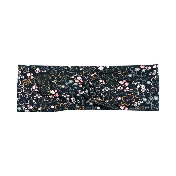 Black and Pink Flower Headband for Women