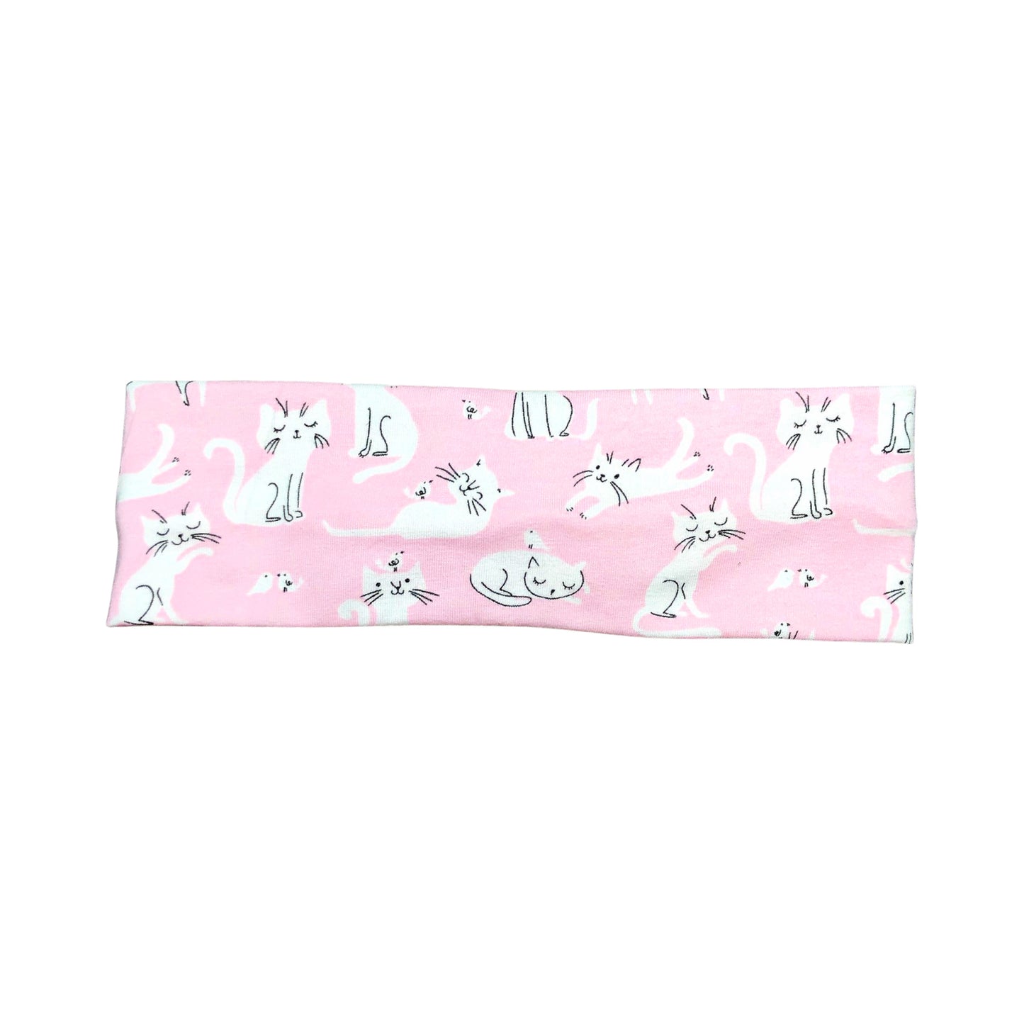 Pink Cats Fabric Headband for Women