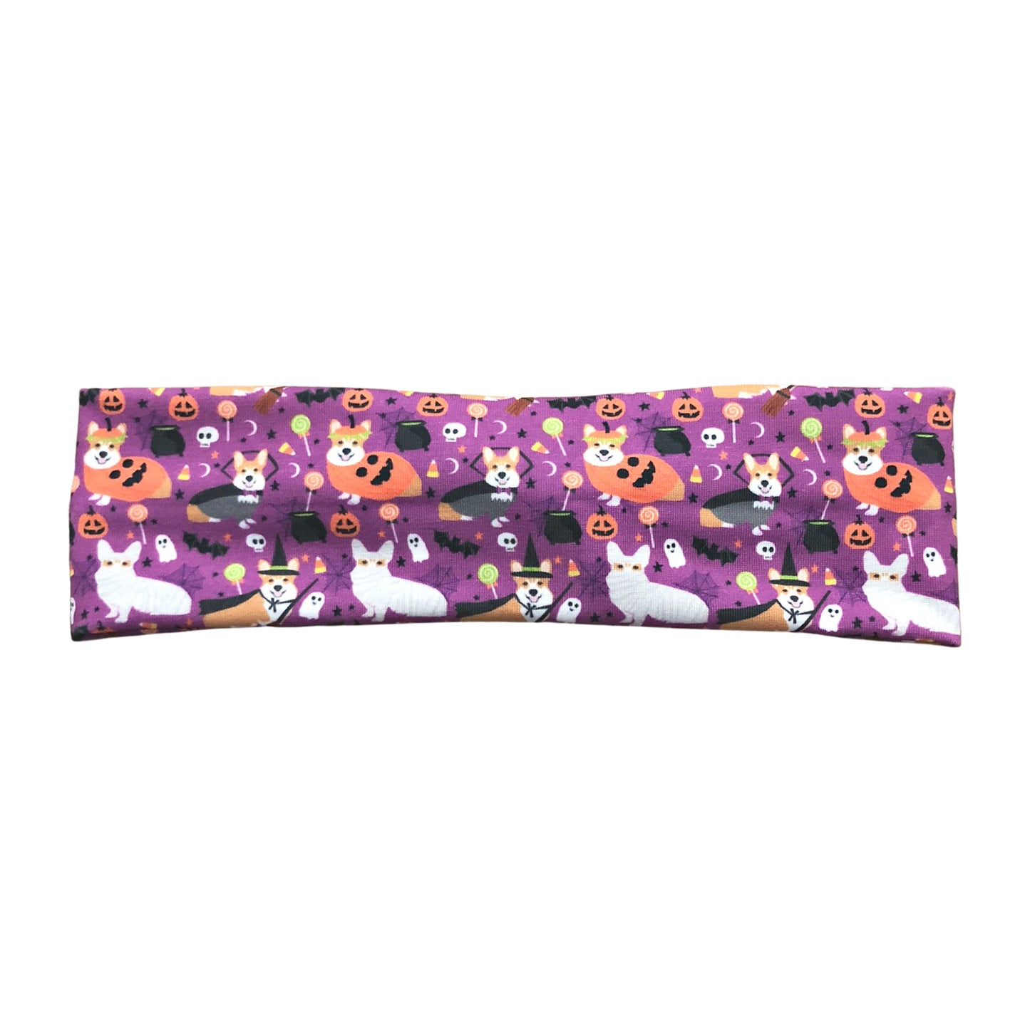 purple halloween corgi headband
