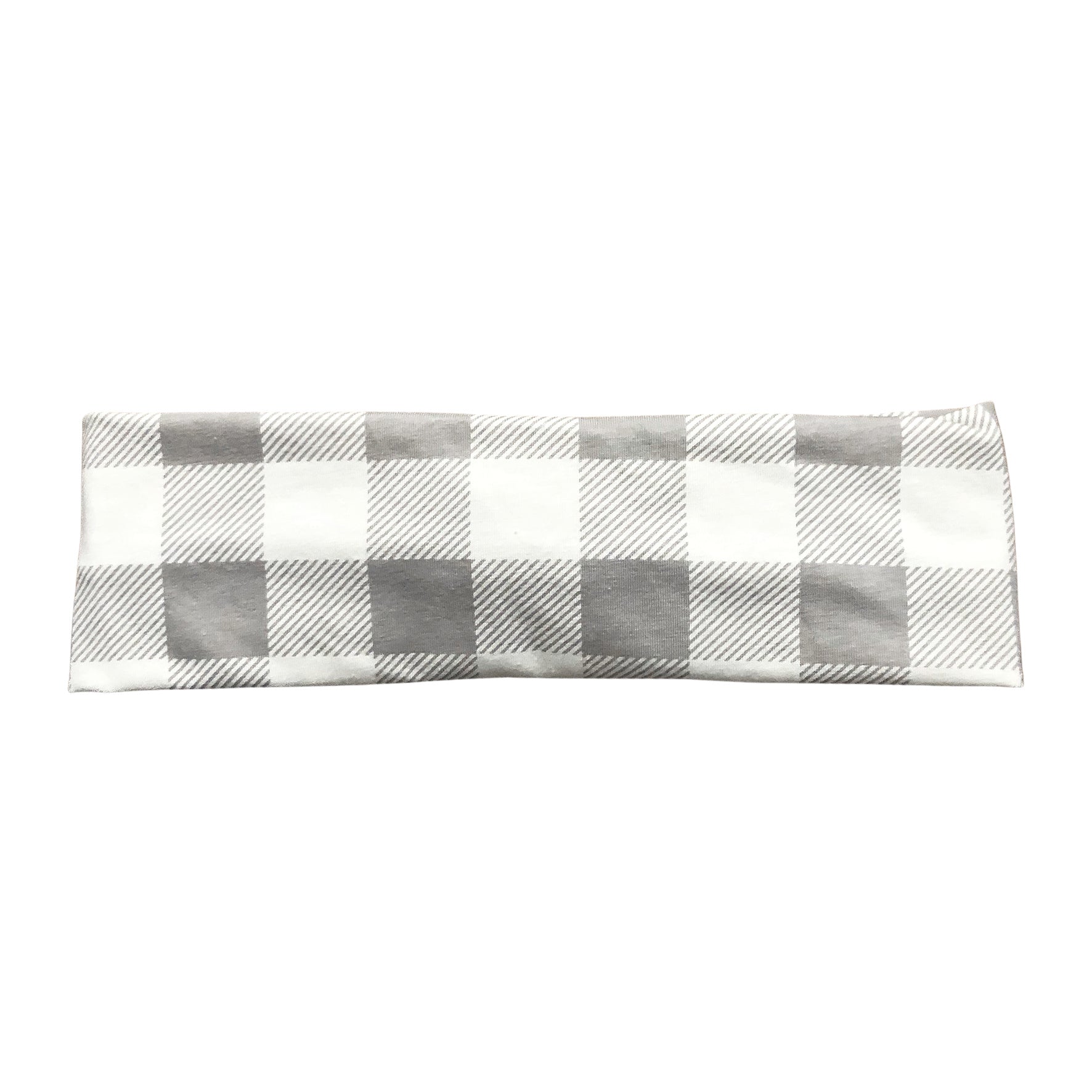 Gray and White Checker Plaid Headband