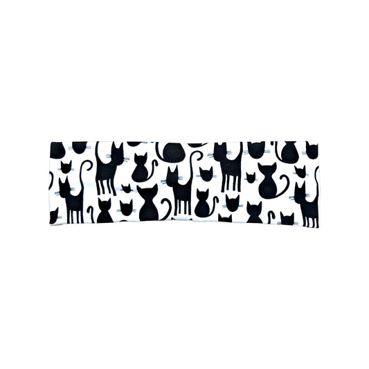Black Cat Halloween Headband, White