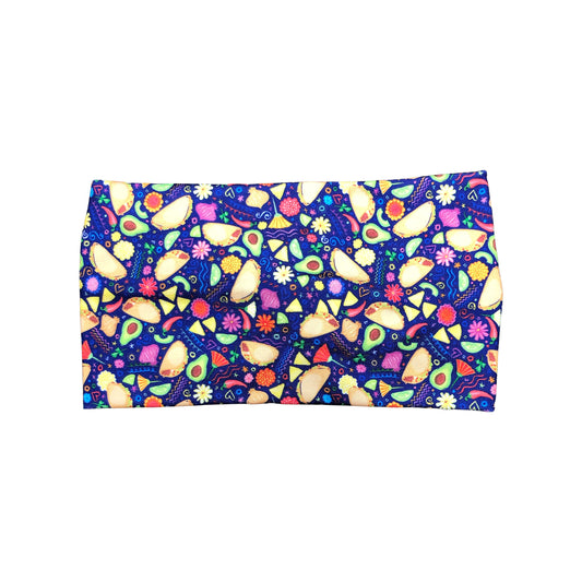 Wide Purple Taco Print Headband