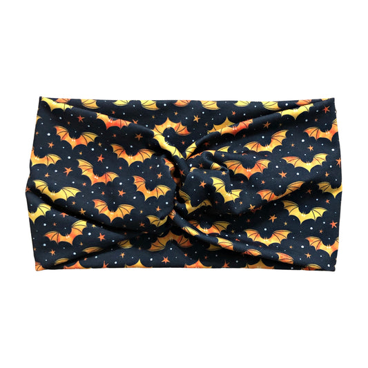 Wide Bat Print Halloween Headband for Women