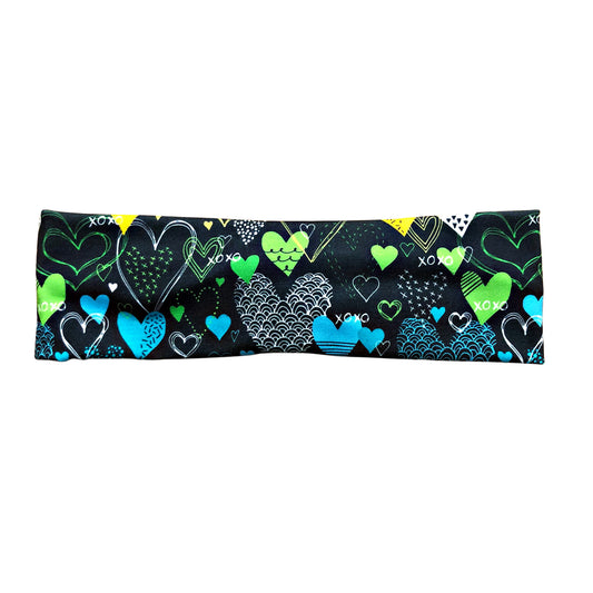Rainbow Doodle Hearts Headband
