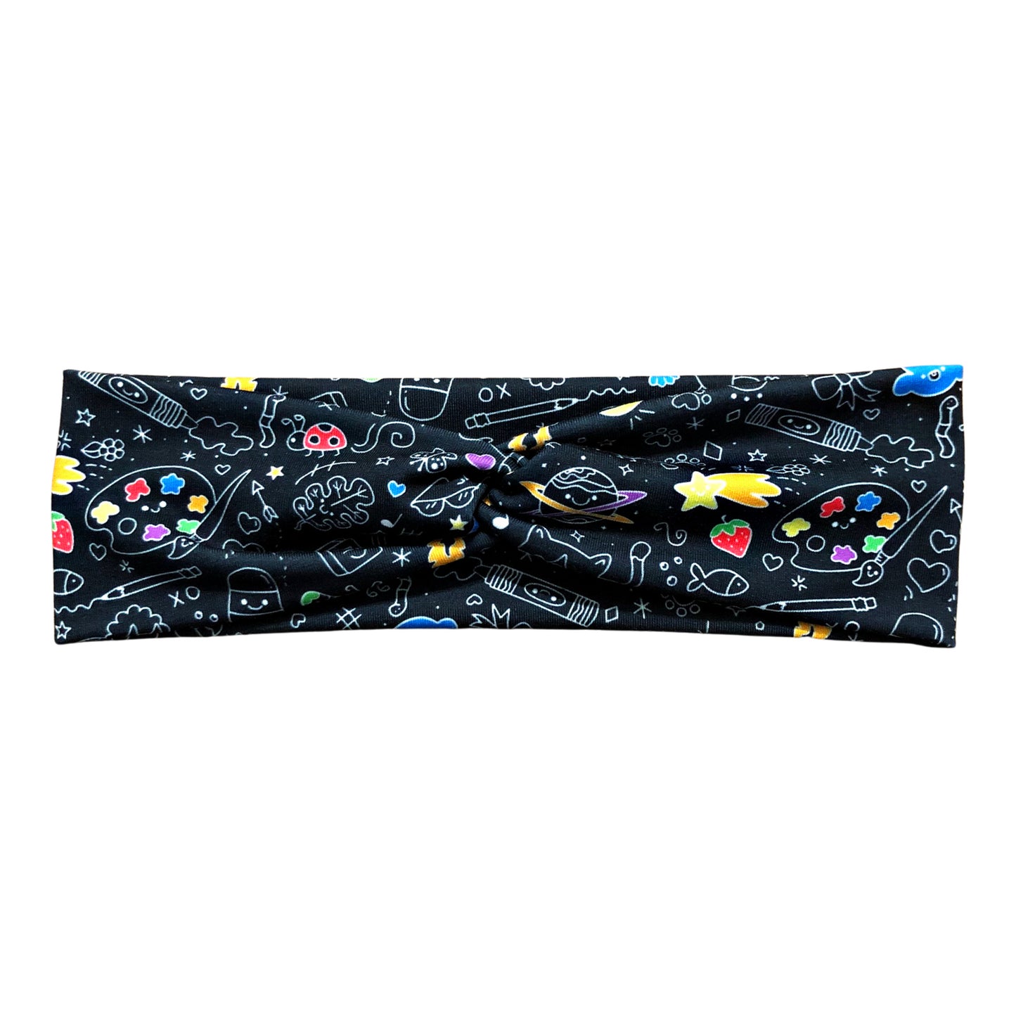 Black Rainbow Space Artist Doodle Headband