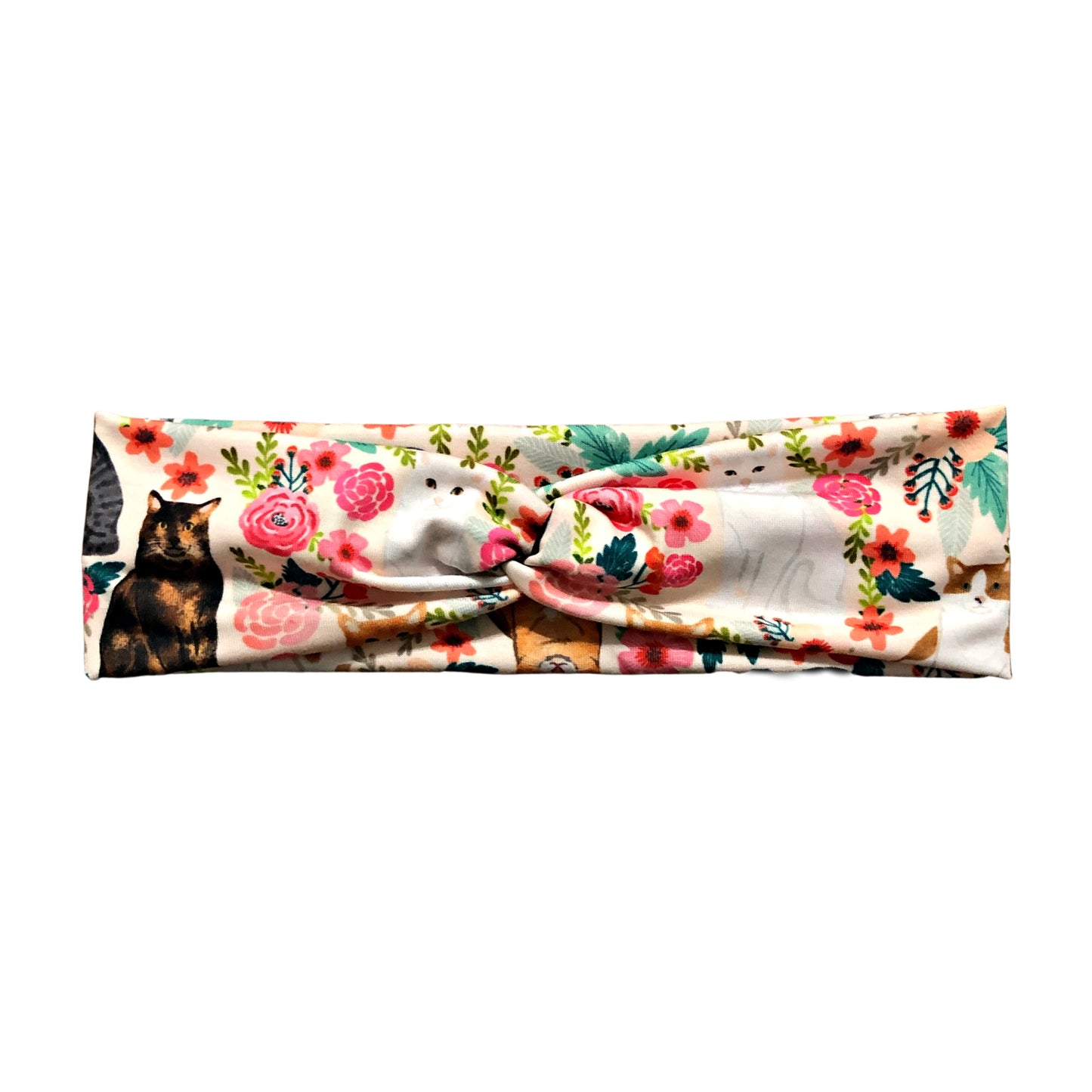 Floral Cat Print Headband