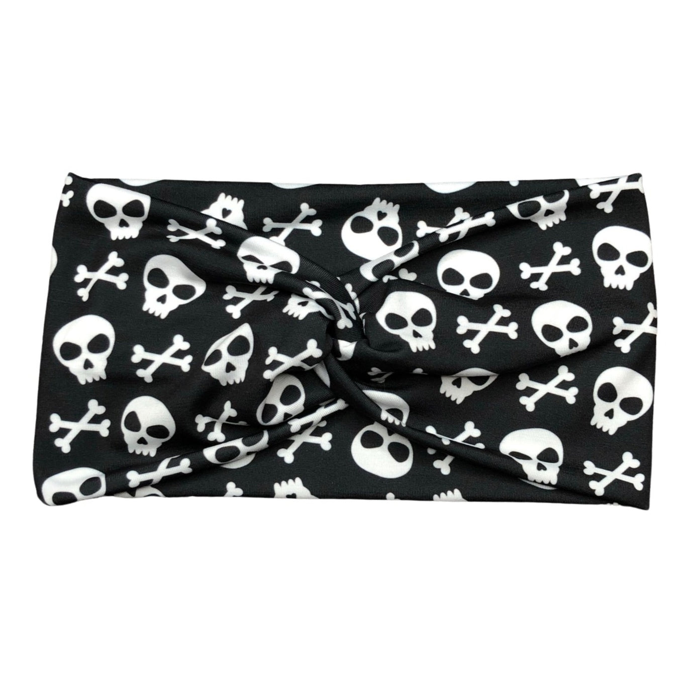 Wide Skull and Crossbones Halloween Headband for Women