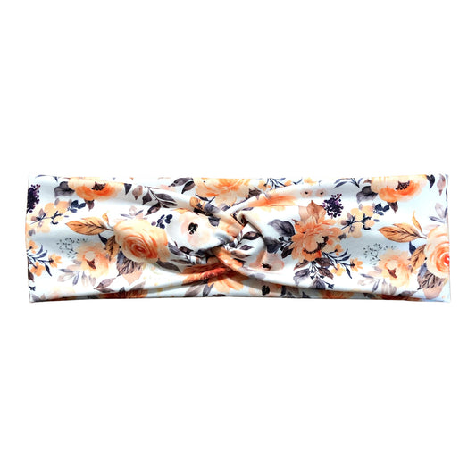 Vintage Peach Floral Headband for Women