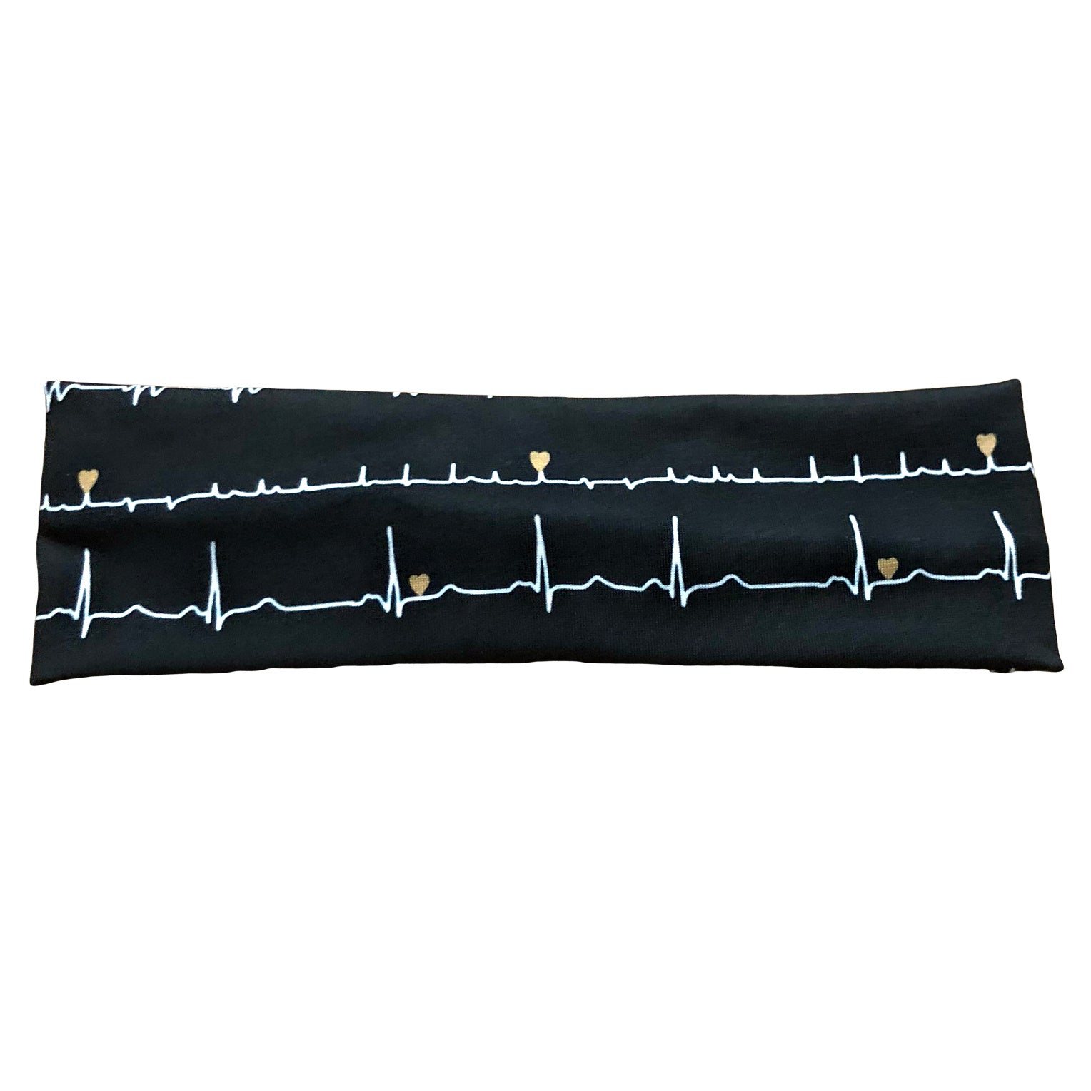 Black EKG Heartbeat Headband for Women