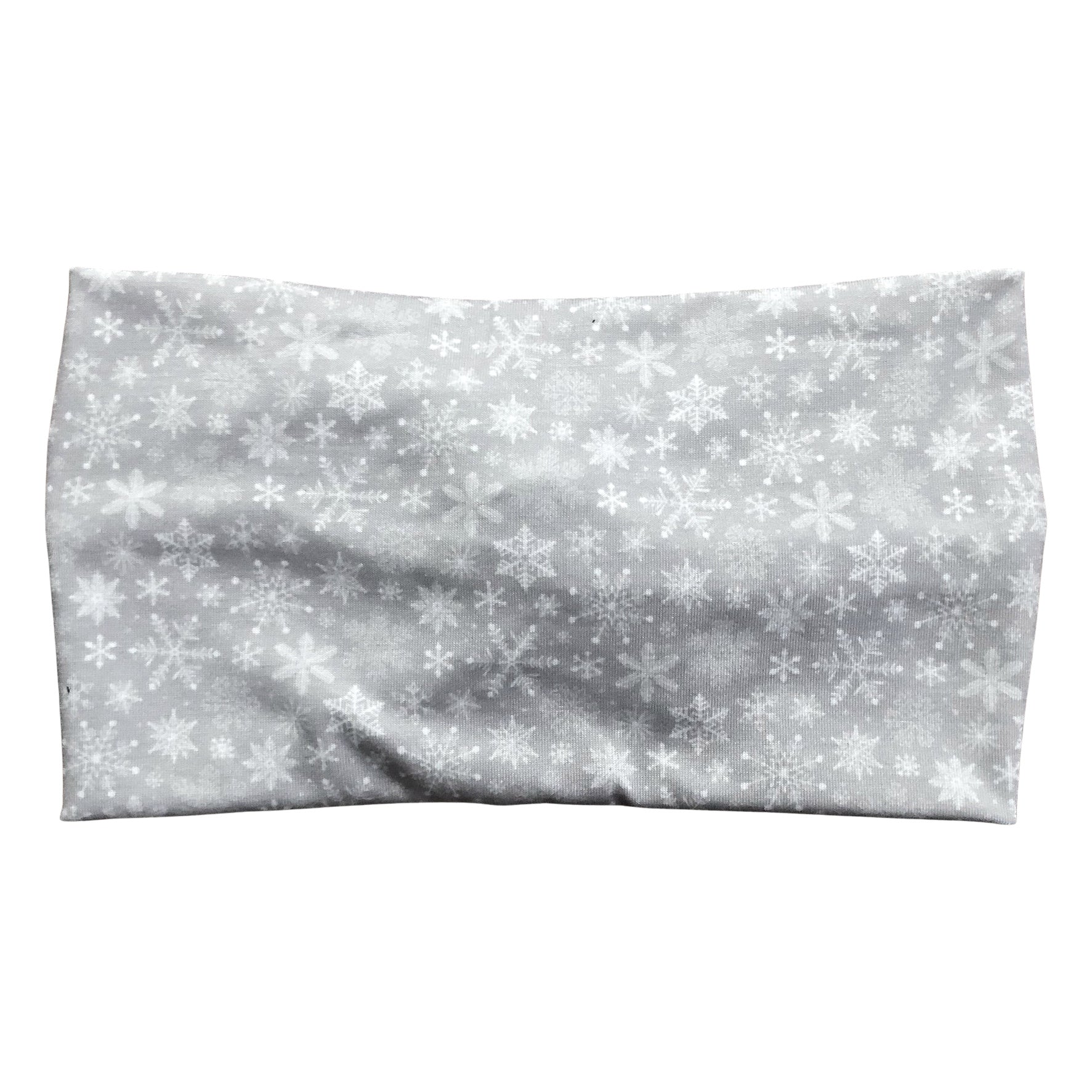 Gray Wide Winter Snowflake Headband for Women