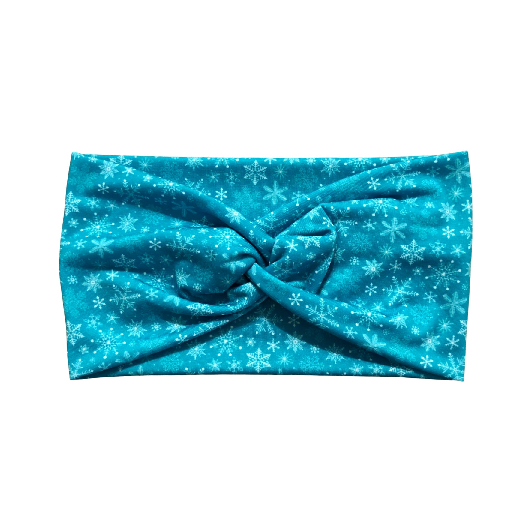 Teal Wide Winter Snowflake Headband for Women