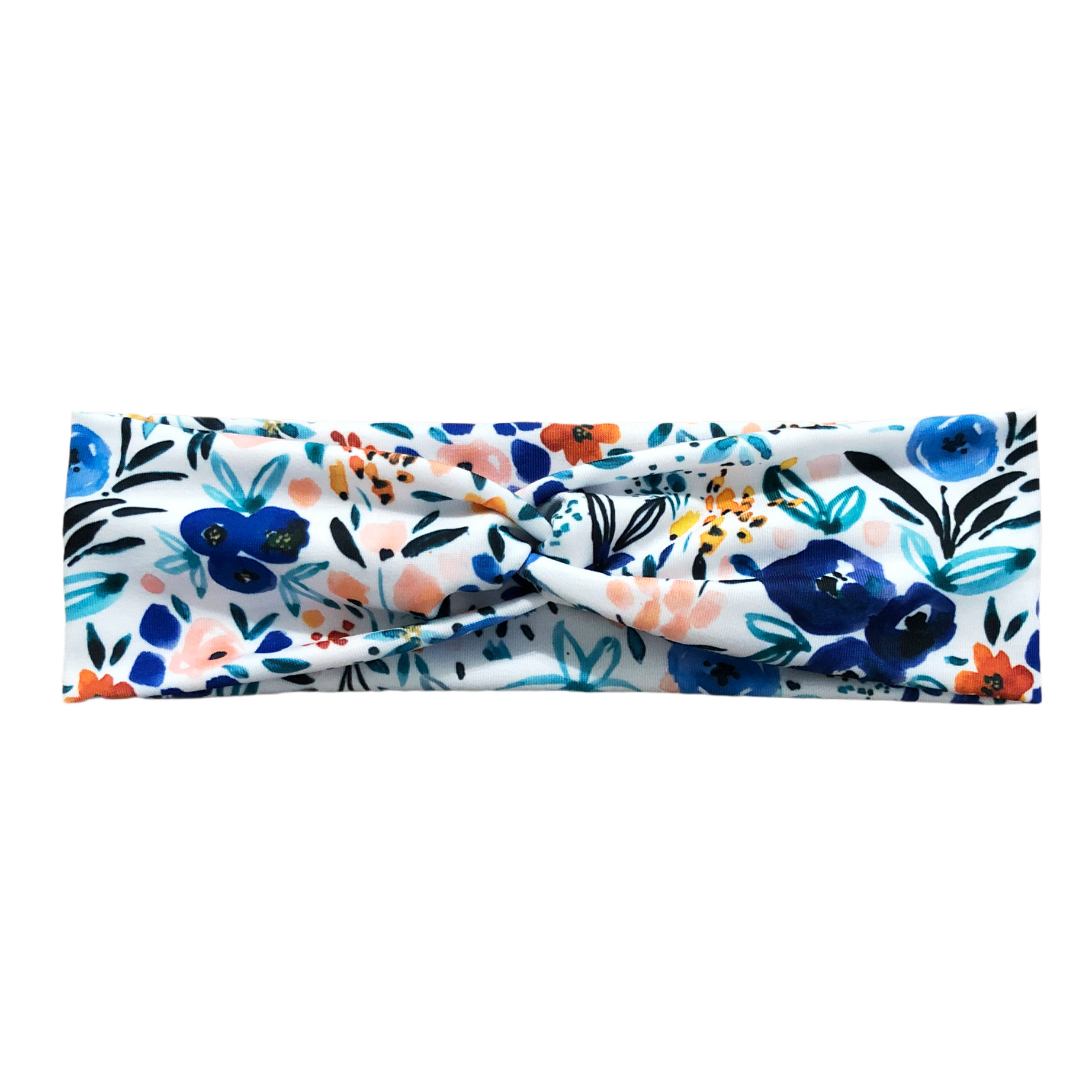 Blue Abstract Floral Headband for Women