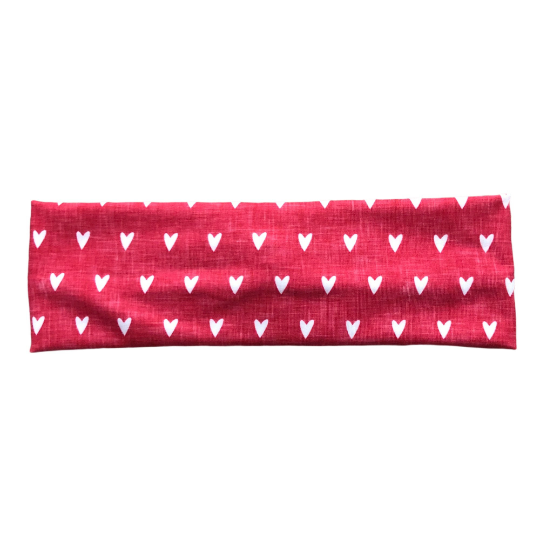 Red and White Heart Headband